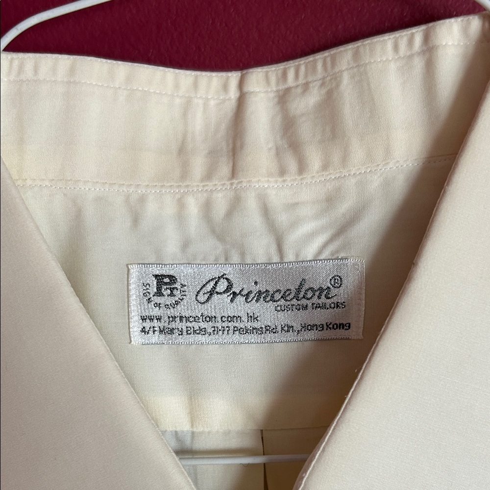 Vintage Men’s Princeton Cream Color Long Sleeve Dress Shirt.